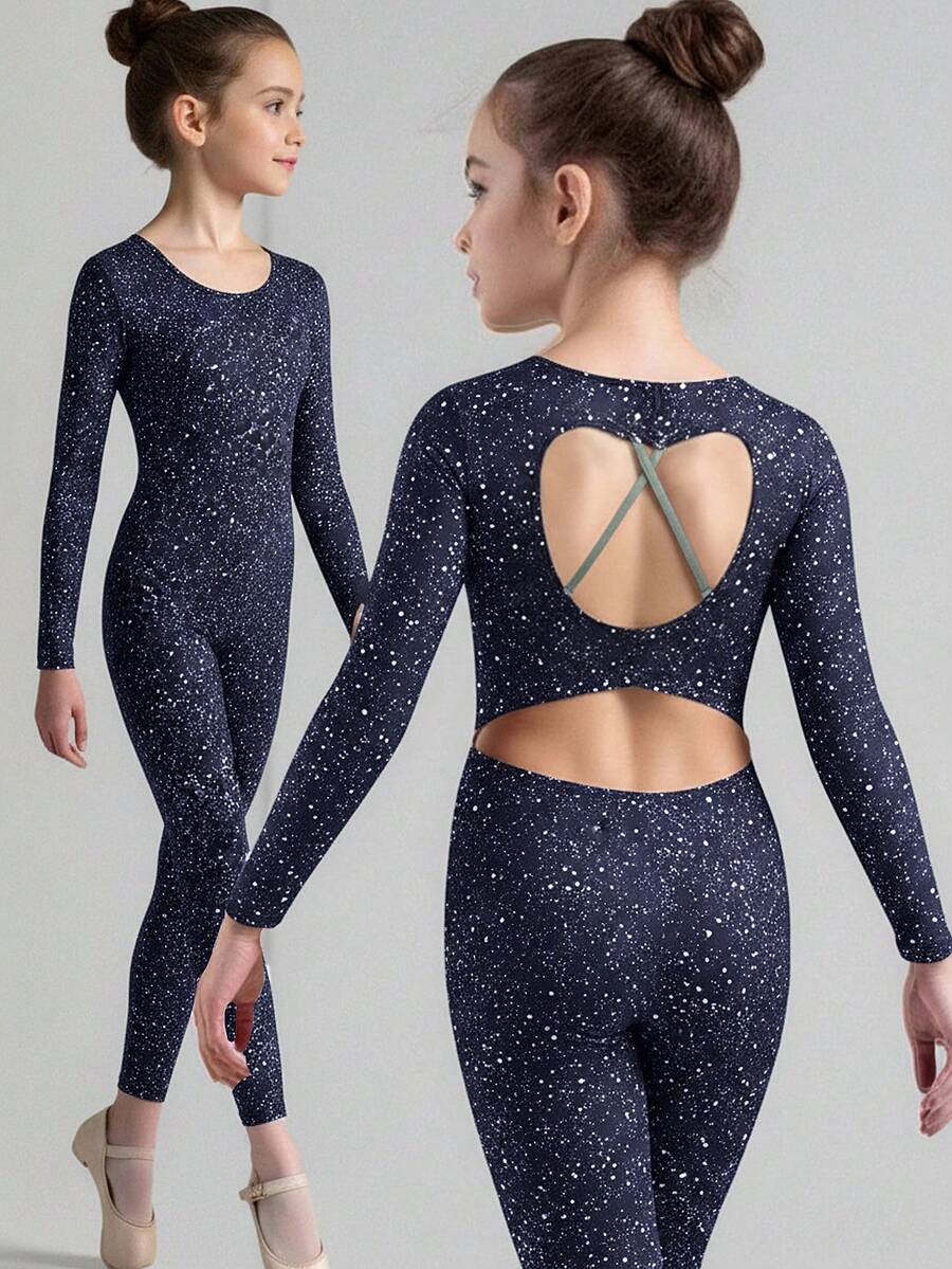 Tween flickor casual sport långärmad jumpsuit - Marinblå - Visa 1