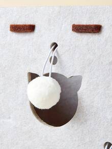 PETSIN 1 Piece Size 52x30x30 Scratch-Resistant Non-Shedding Double-Layer Design 2 In 1 Cat Bed With Scratching Post Sturdy Construction Anti-Bottom Easy To Assemble Reusable Felt Material Neutral Gray And Black Cat House New Pet Bed For Cats Ideal For Cat Owners As A Christmas Gift - Multicolor - View 6