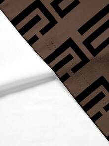 Manfinity Homme Áo thun nam tay ngắn cổ tròn in họa tiết hình học, kiểu dáng thường ngày, đa năng. - Nhiều màu - Xem 5