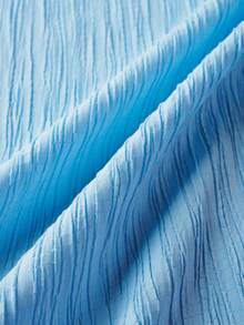 Airaco Set de 2 piezas con top texturizado con pliegues retorcidos y pantalones de pierna ancha - Azul - Ver 3