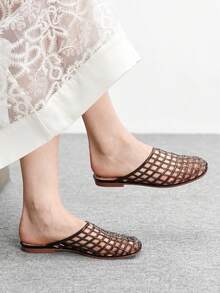 CUCCOO BIZCHIC Women's Hollow Design Casual Slip-On Flat Shoes, Versatile & Fashionable Spring Shoes - Brown - View 5