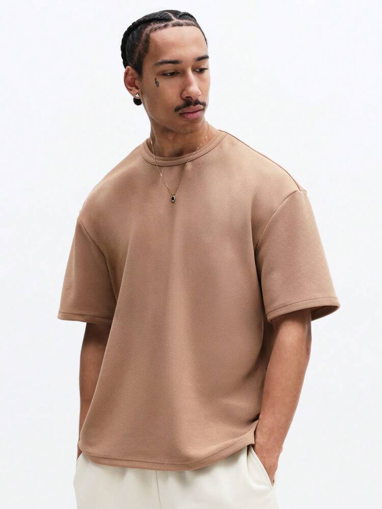 Ribbed Crew Neck Short Sleeve Tee