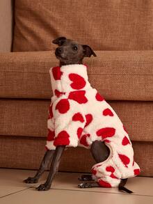 PETSIN Pawparrel 1pc Pet Autumn/Winter Fashion Double Sided Plush Warm And Elastic Comfortable Dog High Collar Jumpsuit - Multicolor - View 1