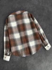 Manfinity Dauomo Men's Casual Front Button Long Sleeve Plaid Versatile Shirt - Multicolor - View 4