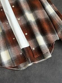 Manfinity Dauomo Men's Casual Front Button Long Sleeve Plaid Versatile Shirt - Multicolor - View 6