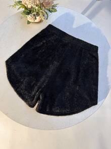 GlowEve Women's Pearl Decorated Warm Shorts - Black - View 2