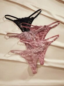 Charlaine 5pack Floral Lace G-String Set, Sexy Lingerie - Multicolor - View 1