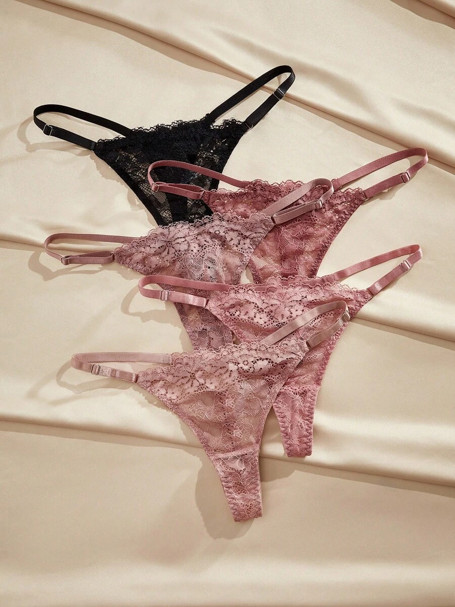 Charlaine 5pack Floral Lace G-String Set, Sexy Lingerie - Multicolor - View 1