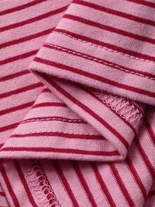 DAZY Toddler Girls' Round Neck Striped Short Sleeve Top, Spring/Summer