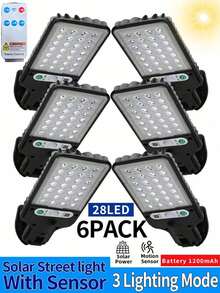 Đèn tường sân vườn LED ngoài trời năng lượng mặt trời, chống thấm nước, có cảm biến chuyển động và 3 chế độ chiếu sáng. Thích hợp cho vườn, sân thượng và lối đi. - 28-LED - Xem 2