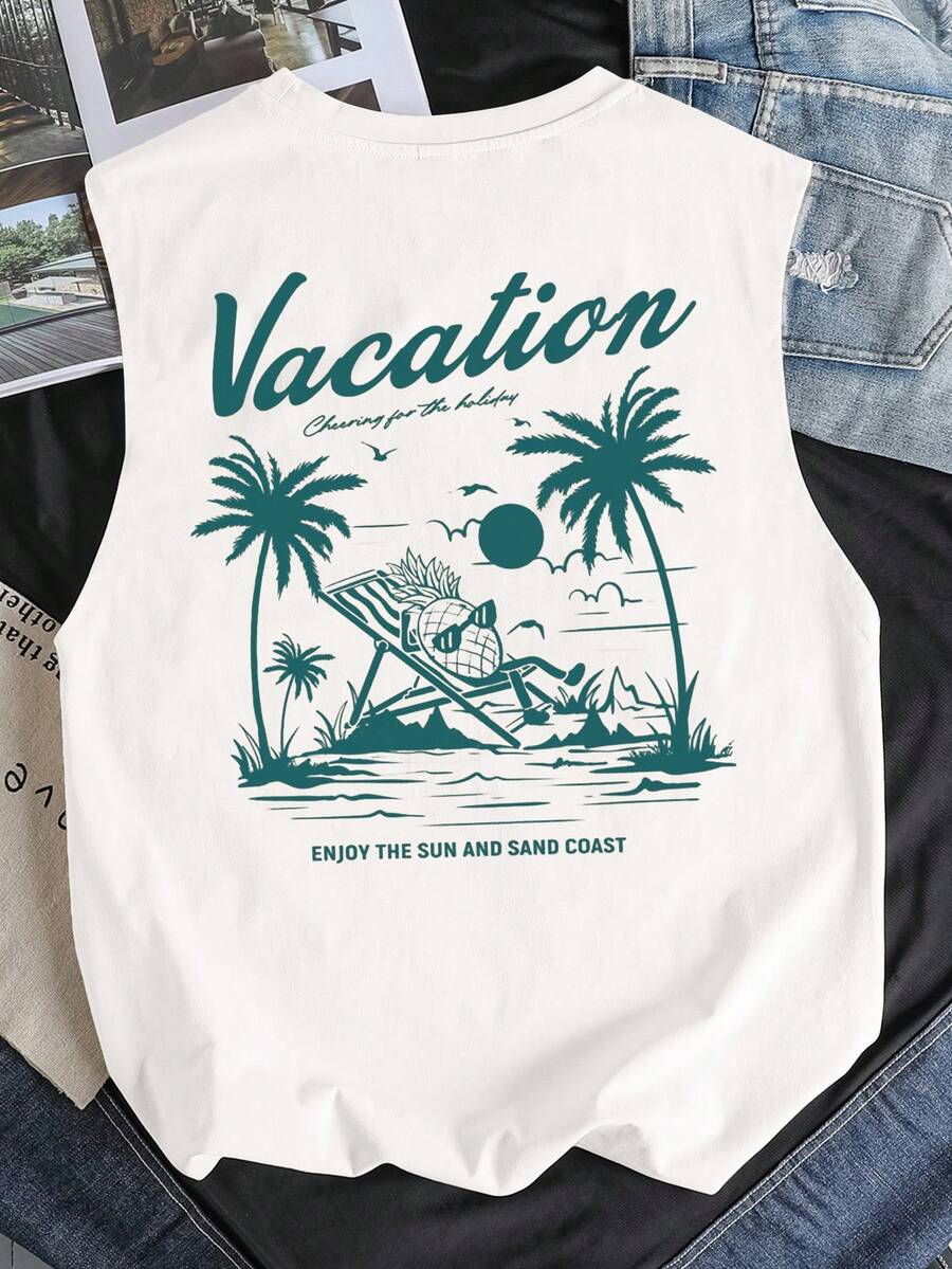 Manfinity Joysei 男士图案字母印花圆领背心