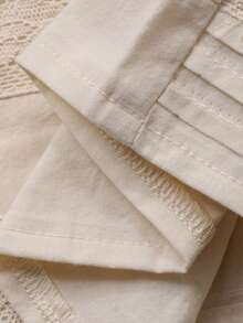 DAZY 女童（小号）休闲韩版荷叶边宽松阔腿裤，四季皆宜 - 白色 - 查看 5