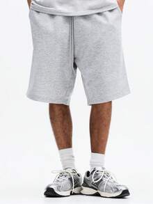 SUMWON Men Tank Top And Shorts Co Ord Set With Small Logo Crew Neck Sleeveless Regular Fit Summer Casual Lounge Wear Matching Set - Grey - View 5