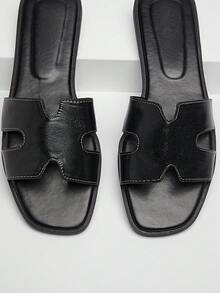 SHUZIA Women Comfy Everyday Summer Vacation Casual Flat Sandals - Black - View 8