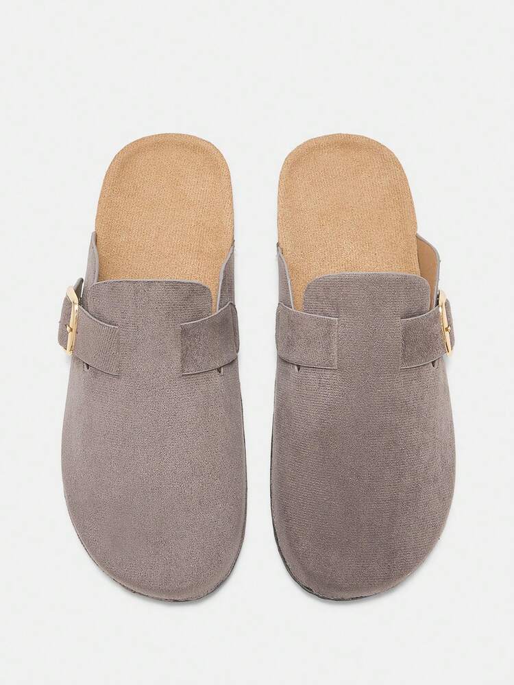CUCCOO CURVES Women's Casual Slip-On Mule Shoes With Buckle Design