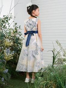 DAZY Tween Girls Sleeveless Dress, Fall Outfit - White - View 2