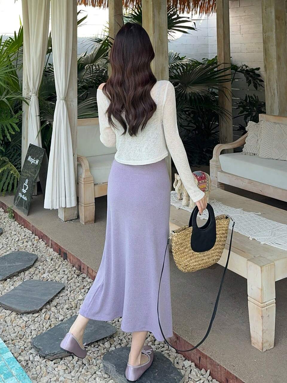 Women's Floral Asymmetrical Shoulder Long Sleeve Cover Up With Spaghetti Strap Dress, Korean Style Elegant Vacation Spring Sundress