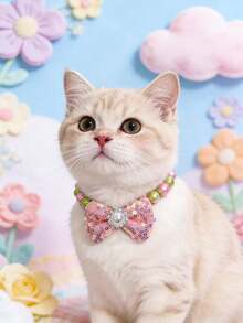 PETSIN 1 Piece Pet Bowknot Necklace; Adjustable Neck Circumference; Cat Necklace; Dog Necklace; Pet Supplies - Multicolor - View 31