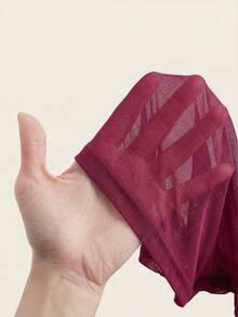 SHEIN ICON 时尚性感透视网纱褶皱紧身迷你连衣裙 - 中紫紅色 - 查看 8