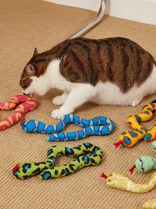 PETSIN 1 Peça Brinquedo Vara de Brincadeira para Gatos com Corpo Flexível de Cobra de 45cm de Comprimento e 2,5cm de Espessura, Material Resistente à Mordida e Duradouro, com Catnip 100% Natural Embutido para Alívio do Tédio, Cuidados Molares e Limpeza dos Dentes, Textura Macia e Design Leve para Evitar Machucar os Gatos, 6 Opções Coloridas, Brinquedo Interativo para Animais de Estimação para Brincadeiras Diárias, Sessões de Interação com Animais de Estimação, Suprimentos de Entretenimento para Gatos, Brinquedos de Catnip para Gatos - Multicolorido - Visão 3