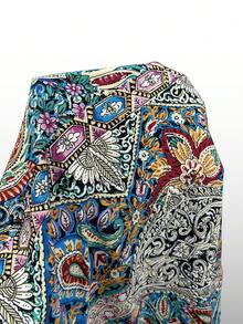 Elenzga 女士优雅时尚通勤休闲舒适迷人复古浪漫假日荷叶袖方领露脐上衣和A字迷你裙两件套 - 彩色 - 查看 10