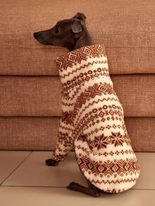 PETSIN Pawparrel 1pc Pet Autumn/Winter Double Sided Plush Elastic Comfortable Warm Fabric High Neck Dog Sweatshirt - Multicolor - View 5