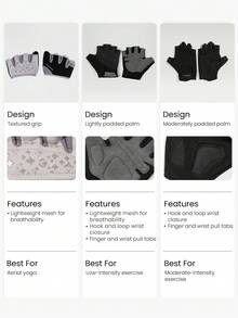 GLOWMODE Grip And Glow Sweat-Wicking Stretchy Non-Slip Rubber Mesh 4-Finger Training Gloves Gym Studio Yoga Workout Dumbbells Active Wear - Pink - View 8