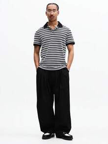 SUMWON Quần ống rộng xếp ly có túi sau, kiểu dáng thoải mái, cạp cao, thích hợp cho công sở, kinh doanh và các dịp trang trọng buổi tối. - màu đen - Xem 4