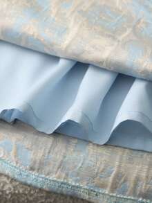 GlowEve Đầm ngắn không tay màu xanh dương thời trang mùa hè dành cho nữ, chất liệu có họa tiết, thắt nơ, thích hợp cho các hoạt động thường ngày, hẹn hò và kỳ nghỉ. - Màu xanh lam - Xem 6