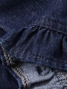 DAZY Toddler Girls' Ruffle Trim Washed Casual Denim Shorts - Dark Wash - View 5