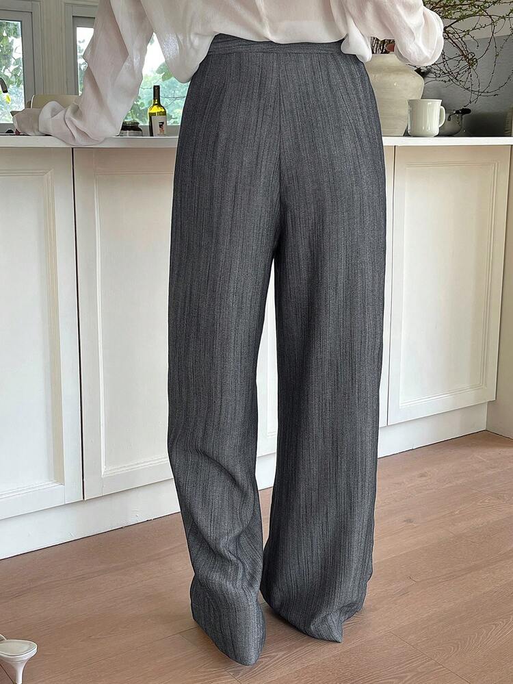Women's Solid Color Pleated Loose Wide Leg Pants