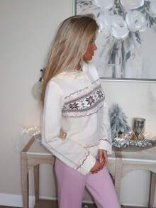 Sydney Algeri Fashionable Women Heart Pattern Long Sleeve Hooded Sweater - Multicolor - View 3