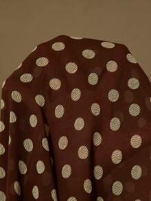 Aveloria Rosie 优雅波点飘逸连衣裙，金属腰带，胸部褶裥设计，长袖 - 彩色 - 查看 7