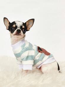 PETSIN Áo nỉ in hình mặt gấu nâu, phối màu, dày dặn, ấm áp, thích hợp cho thú cưng, thích hợp cho mùa thu đông. - Nhiều màu - Xem 6