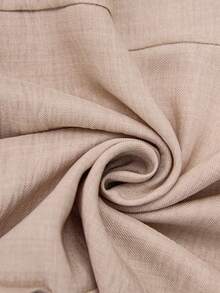 SHEIN Holidaya Bộ áo liền quần không tay buộc dây bằng vải lanh thoải mái, thích hợp cho nữ, kiểu dáng thường ngày đi nghỉ mát, mùa xuân/hè. - Màu be - Xem 8