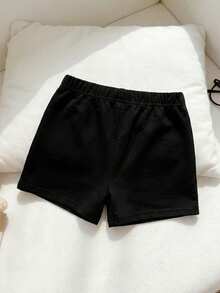 Playful Pals 2件套男婴“妈妈的宝贝”字母印花弹力针织白色圆领短袖T恤搭配黑色弹力腰短裤，婴幼儿服装，经典黑白配色，适合休闲、户外、度假等多种场合，夏季适用，6个月-3岁 - 黑與白 - 查看 7