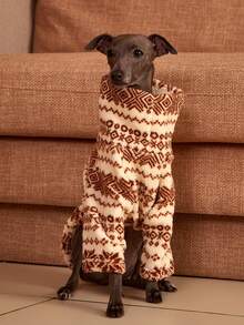 PETSIN Pawparrel 1pc Pet Autumn/Winter Double Sided Plush Elastic Comfortable Warm Fabric High Neck Dog Sweatshirt - Multicolor - View 2