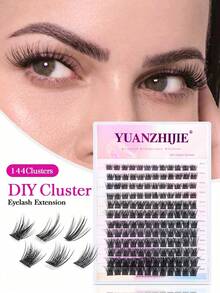 Natural Soft Handmade Segmented DIY Eyelash Extension Cluster Individual Lash Extensions Seamless Comfortable Eye Lashes Cils - Black - View 1