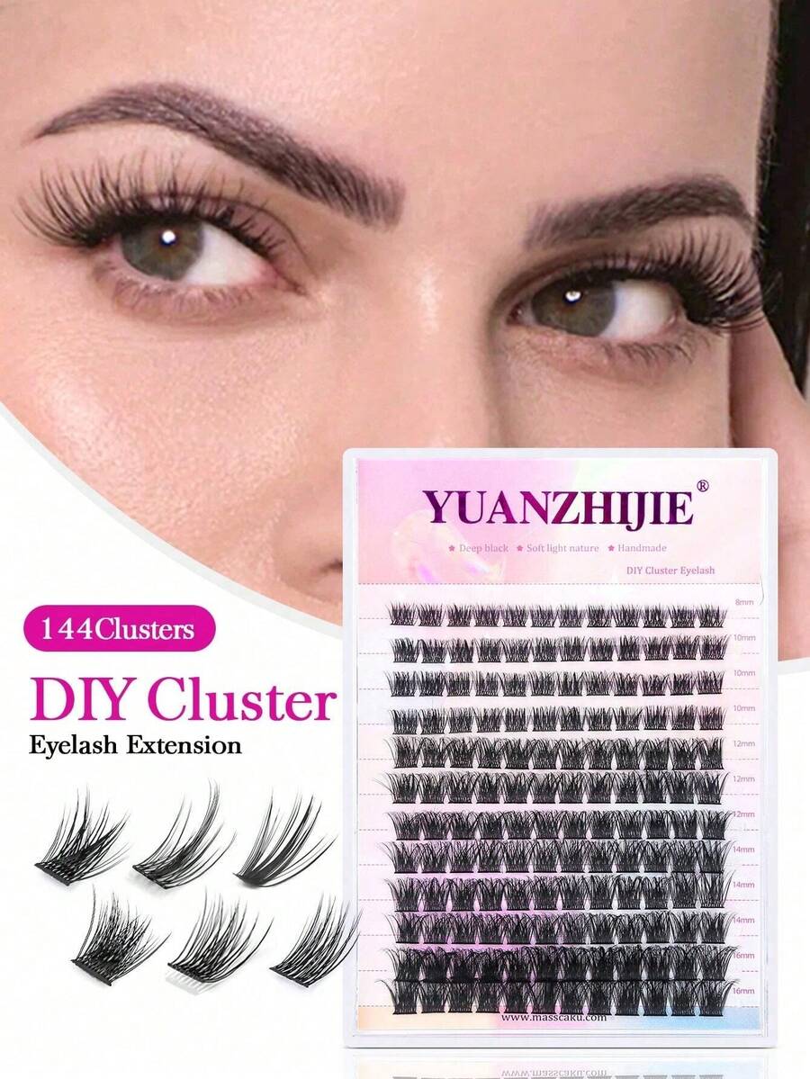 Natural Soft Handmade Segmented DIY Eyelash Extension Cluster Individual Lash Extensions Seamless Comfortable Eye Lashes Cils - Black - View 1