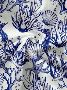 Soleia Women's Summer Casual Vacation Knotted Front Tube Top And Shell Print Shorts 2 Pieces Set Spring - Multicolor - View 9