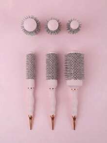 1 chiếc lược chải tóc ion gốm sứ chuyên nghiệp với công nghệ nano, thân bằng nhôm, răng lược bằng nylon, lông heo rừng, tay cầm tiện dụng, vật dụng cần thiết khi đi du lịch, phụ kiện tóc dành cho nữ, lược chải tóc, lược gỡ rối. - Hồng - Xem 1
