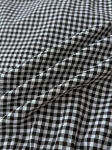 SHEIN Teen Girls Plaid Puff Sleeve Bow Tie Blouse, Fashionable & Versatile For Outings, Sister Photos, Park, Camping, Daily Wear, Party, Vacation - Black - View 6