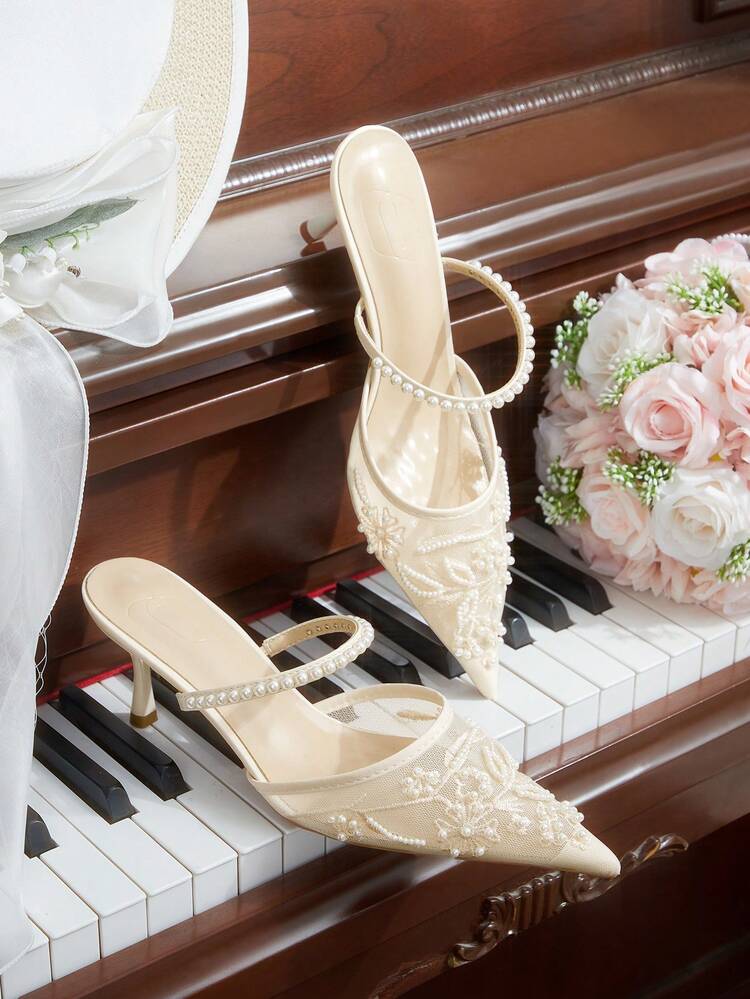 CUCCOO HITCHD Women's Mid Heel Pointed Toe Pumps, Party Shoes Valentine's Day Elegant Shoes Wedding Shoes Summer Shoes Bride Shoes