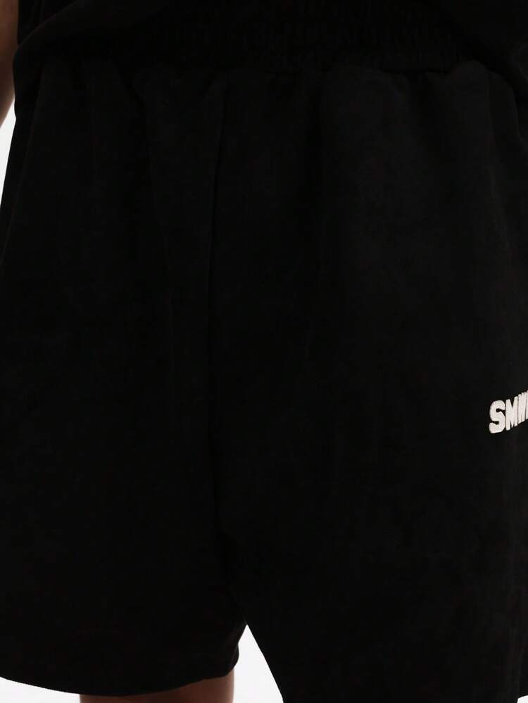 Crew Neck Tee And Drawstring Shorts Set