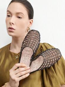 CUCCOO BIZCHIC Women's Hollow Design Casual Slip-On Flat Shoes, Versatile & Fashionable Spring Shoes - Brown - View 2