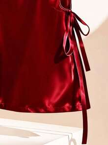 Franclia Women's New Elegant Mandarin Collar Sleeveless Loose Shirt With Side Bow Accent