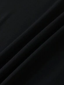 Resyla Women's Numeric Print Crew Neck Short Sleeve Pleated Casual T-Shirt - Black - View 3