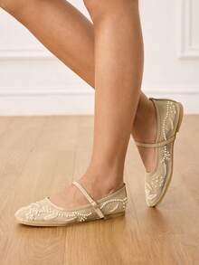 CUCCOO HITCHD 女士搭扣设计休闲时尚平底鞋 - 卡其色 - 查看 7