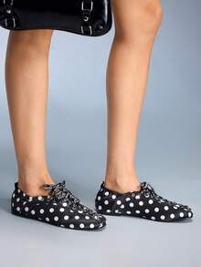 CUCCOO GRLICON 女士Y2K风格平底鞋，适合朋克、机车、酷女孩、万圣节、圣诞节、派对装扮 - 藍色 - 查看 3