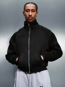 PLAYBOY X SUMWON Black Zip Up Sweatshirt With Large Bunny Graphic Back Print Full Zip Casual Streetwear Jacket